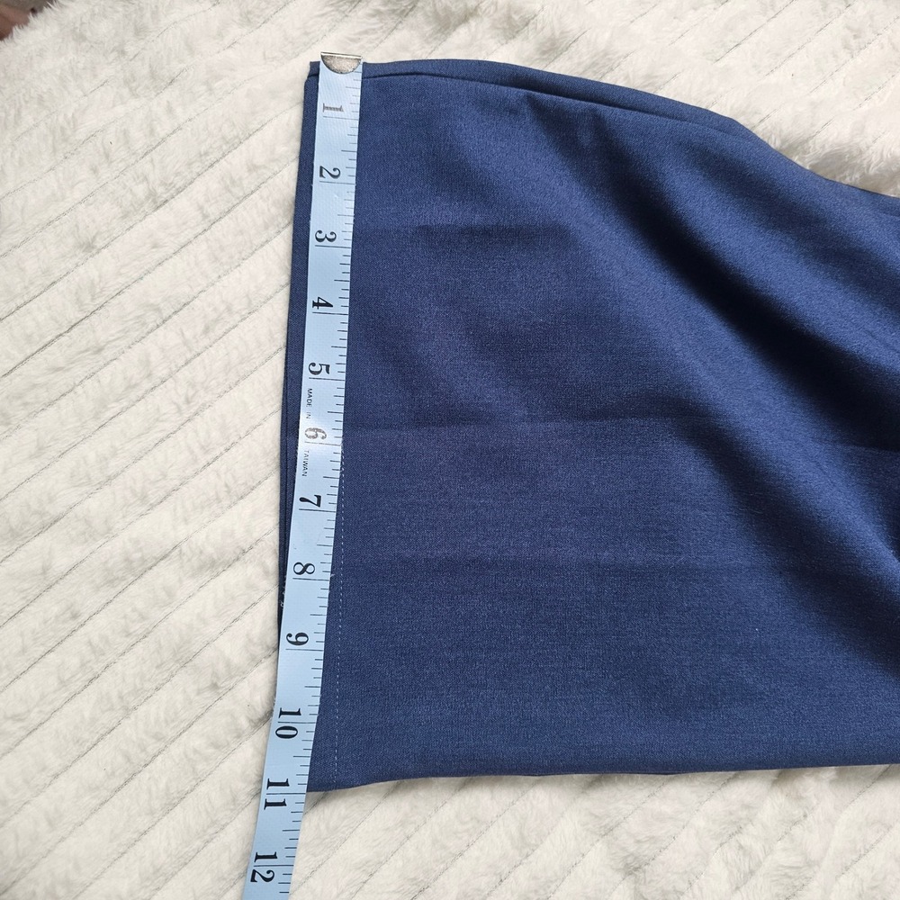 Cider Navy High Waist Wide Leg Belted Pants Criss Cross Buckle Dark Academia M - Picture 7 of 9